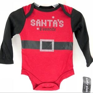 Baby Glam Christmas Bodysuit Santa's Favorite NWT